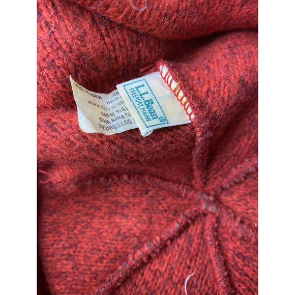 LL Bean Vintage Wool Guide Hat Early Label USA Cap Orange News Boy - Picture 4 of 8
